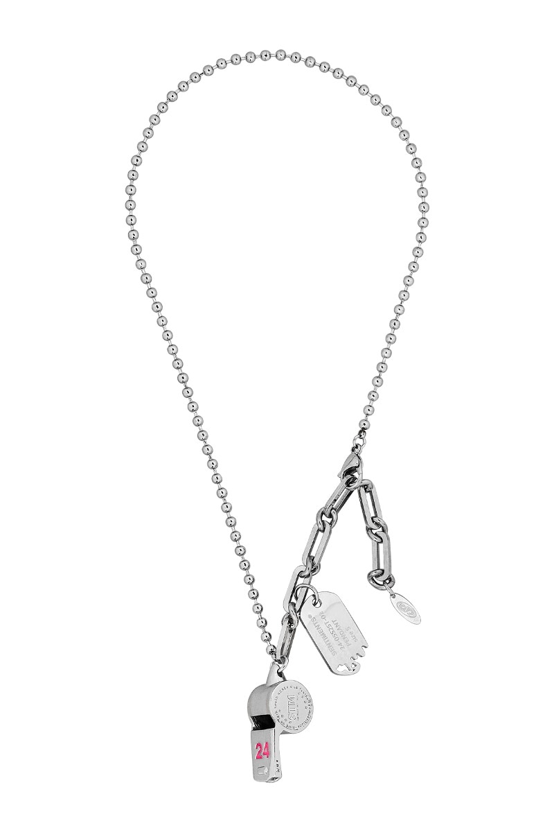 【SENTIMENTS】 NO.553 [SILVER PINK] 24 COLOR WHISTLE NECKLACE