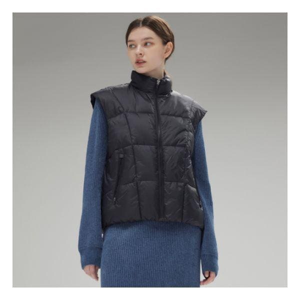 女性アイコニックチューブパディングベストブラック