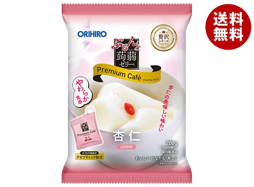 オリヒロ ぷるんと蒟蒻ゼリー プレミアムカフェ 杏仁 (20gパウチ＊10個)＊12袋入＊(2ケース)