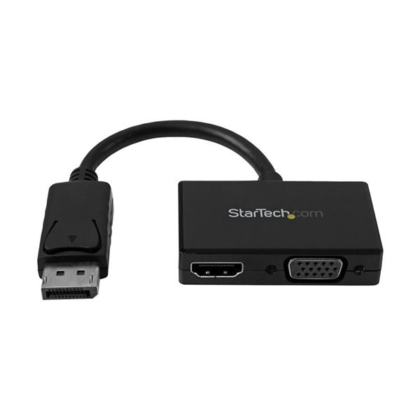 （まとめ）StarTech.com DisplayPort-HDMI/VGA変換アダプタ ツーインワン（2-in-1） トラベルAVアダプタ DP2HDVGA 1個 (×5セット)
