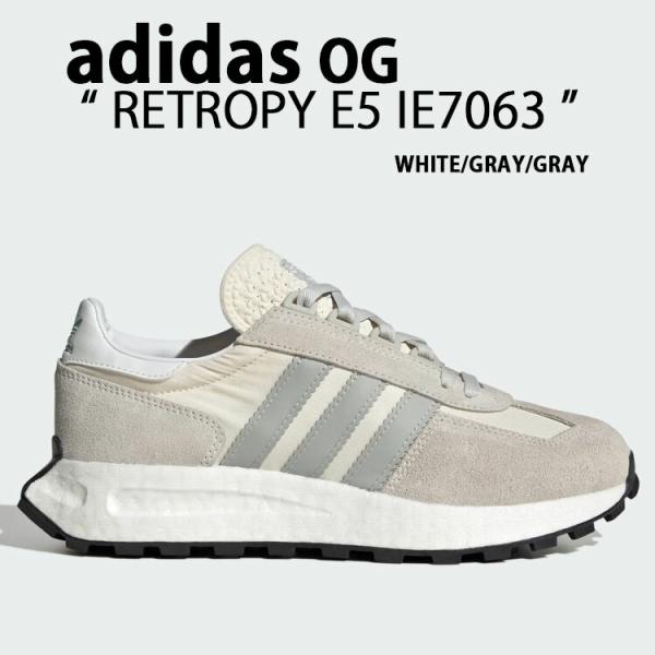 スニーカー RETROPY E5 IE7063 CHALK WHITE GRAY レトロピー シューズ スウェード ビンテージスタイル チョ