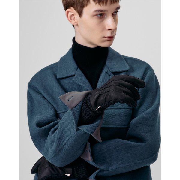 [25FW] [メンズグローブ]ブラック ゴートスキン スエード グローブ DCGV5F171BK