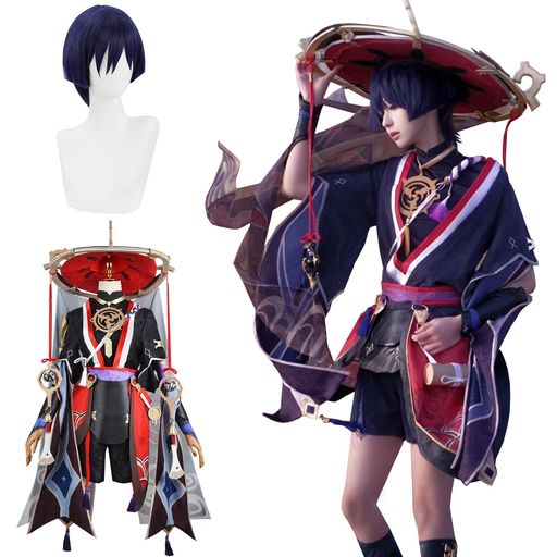 コスパ最高 即納 国崩 コスプレ ウィッグ付き 第六位 原神 コスプレ衣装 フルセット コスチューム 大人用 仮装 文化祭 GENSHIN BALLADEER COSPLAY (国崩 ウィッグ付き L