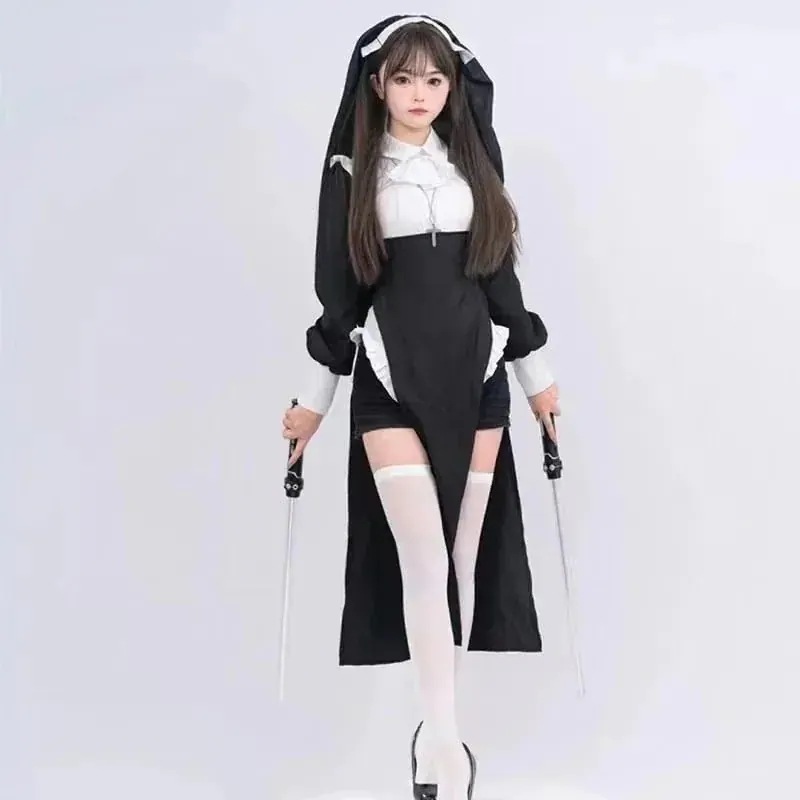 ハロウィン 今年 短纳期 修道女 セクシー 仮装 学園祭 文化祭 制服 S M L XL コスチューム