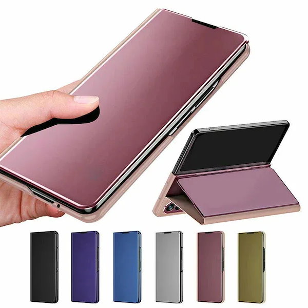 Galaxy Z Fold7 ケース 手帳型 カバー 液晶保護パネル付き 半透明 スタンド機能 折りたたみ型 二つ折り メッキ PUレザー fold 7 アンドロイド 手帳型PUレザーケース/カバー