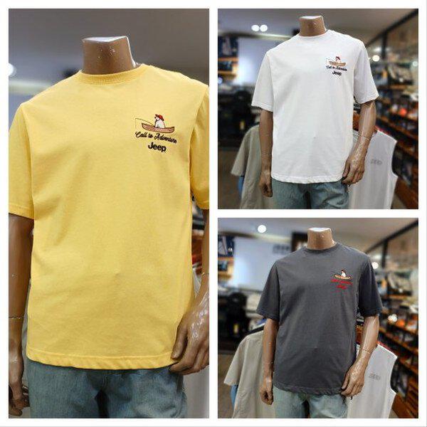 (共用) エクスプロア 熊プリント ラウンド半袖Tシャツ JP2TSU203_BP