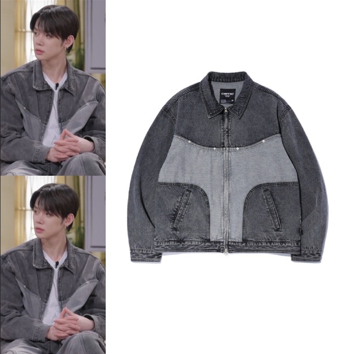 【TXTヨンジュン着用】 WORMHOLE LOGO TWO TONE JACKET DARK GREY