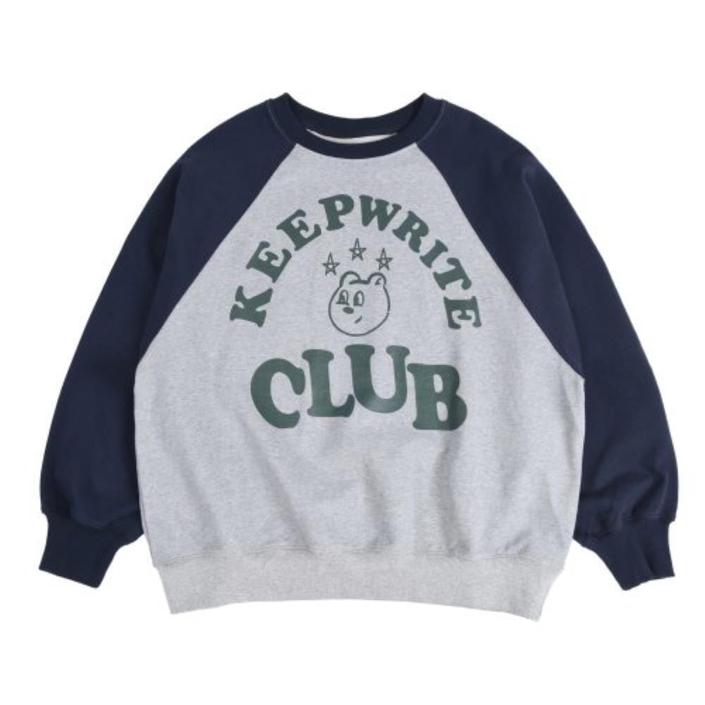 AEAE Keep Writing Club Raglan Sweatshirts NAVY A233USW05