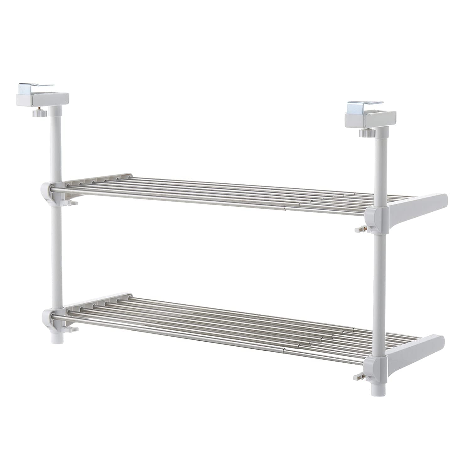 HEIAN SHINDO 吊戸棚用吊り下げラック キッチンラック 棚2段 ステンレス 取付幅59~90cm 耐荷重6kg TK-2 平安伸銅工業