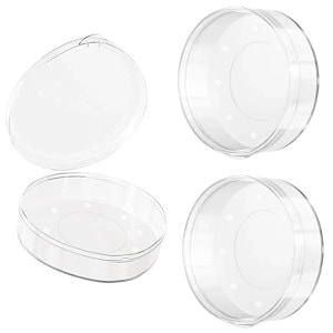 YOYOSOFT パフケース 円形 直径6cm 2個入 メイクスポンジ ケース 携帯用 収納 プラスチック製 透明 通気性あり パフ メーク パウダー ケース 化粧スポンジ ケースのみ 防塵