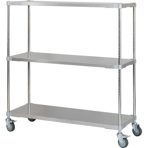 アイ・エル・シー SSW3-4612012 燕三条製 PROFACE SUS304ステンレスソリッドシェルフ3段 460×1200×1200 キャスター付き SUS304ステンレスポール メーカー直送