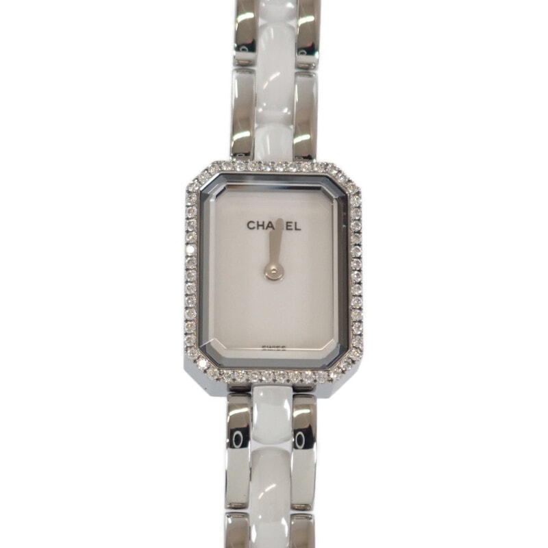 プルミエール トリプルブレス H3059 腕時計 ステンレススチール セラミック クオーツ ホワイト文字盤 レディース【Aランク】