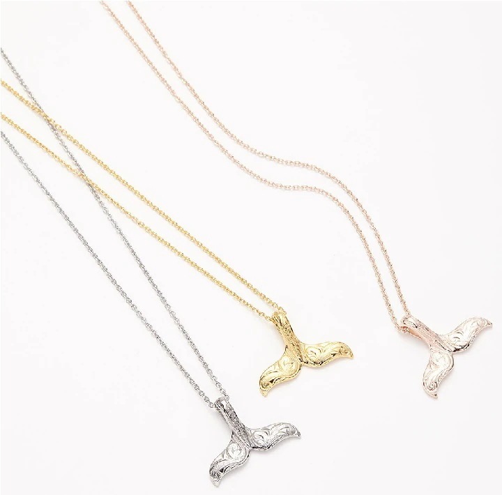 ネックレス レディース メンズ ハワイアン サージカルステンレス316L製 ホエールテール