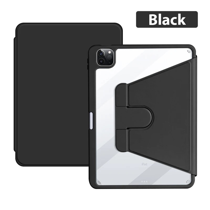 IPad AirPro 2021世代用ケース,12.9 回転シェル,Mini 6 2020 10.2 360世代, Black Air 5 2022
