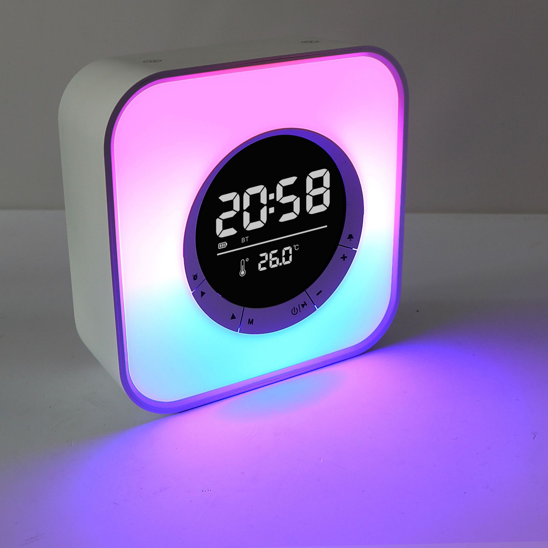 Bluetooth Night Light Screen Display Subwofer High Power Colorful Portable Home Desktop Speaker