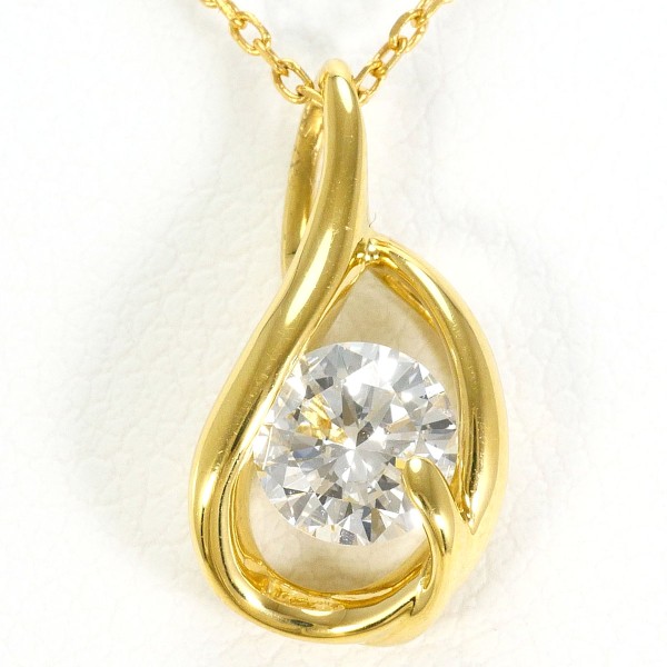 K18 18金 YG ネックレス ダイヤ 0.50 SI1 鑑別書 ジュエリー 中古