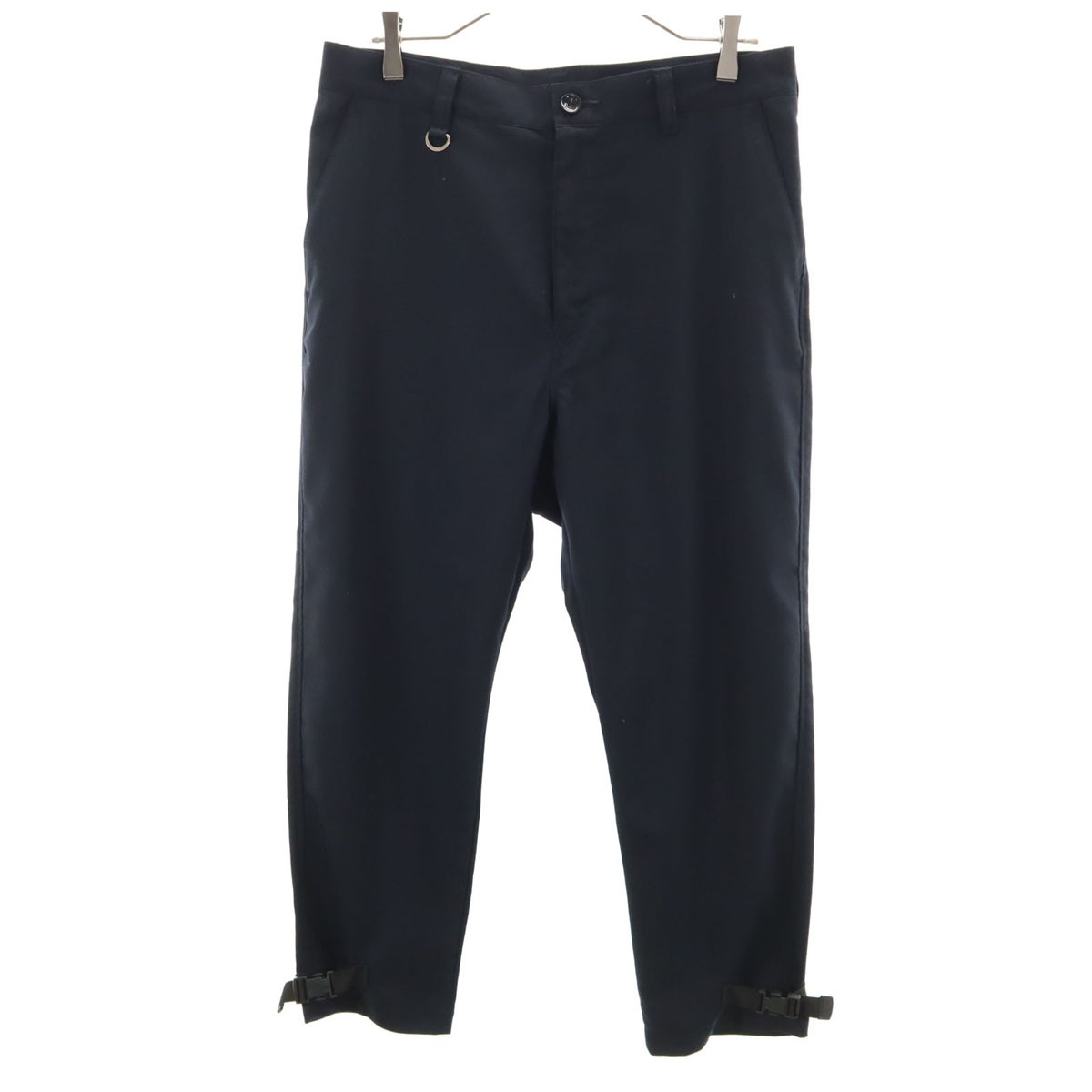 日本製 ストレートパンツ M ネイビー系 メンズ 古着