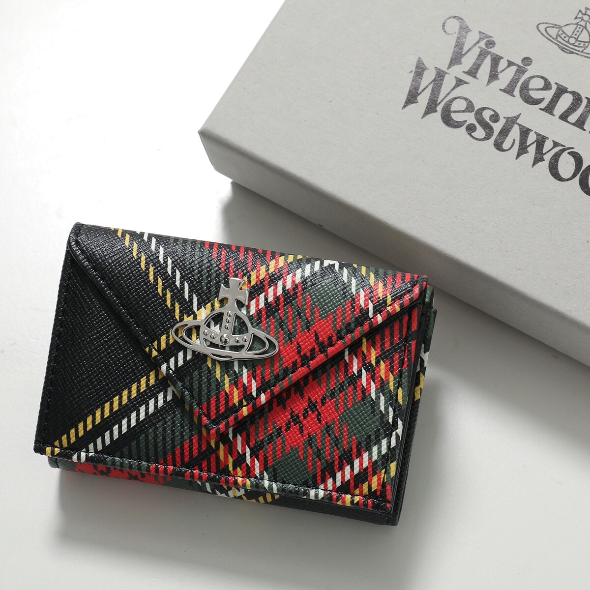 Vivienne Westwood ヴィヴィアンウエストウッド 三つ折り財布 ENVELOPE エンペロープ 5115002FW S0022 レディース チェック柄 オーブ ミニ財布 N302