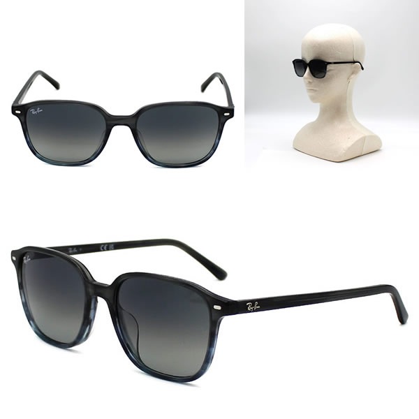 サングラス 0RB2193F 13871 55 LEONARD レオナルド ローブリッジフィット ブルー グレー ユニセックス