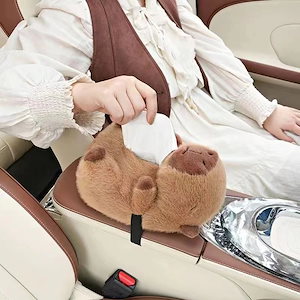 車載ゴミ箱ティッシュケース二合一カピバラ自動車引き出し箱クリエイティブかわいい手すりケース収納ケース