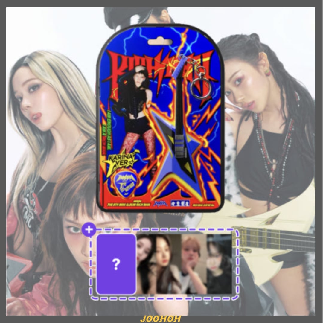 [単品] aespa Mini 6集『Rich Man』ギターキーリング (4種から選択) + 特典1枚