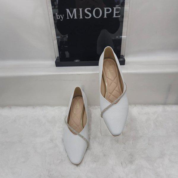 By 女性 パール ストラップ パンプス 112HT431SZ005 WHITE 3 JJ