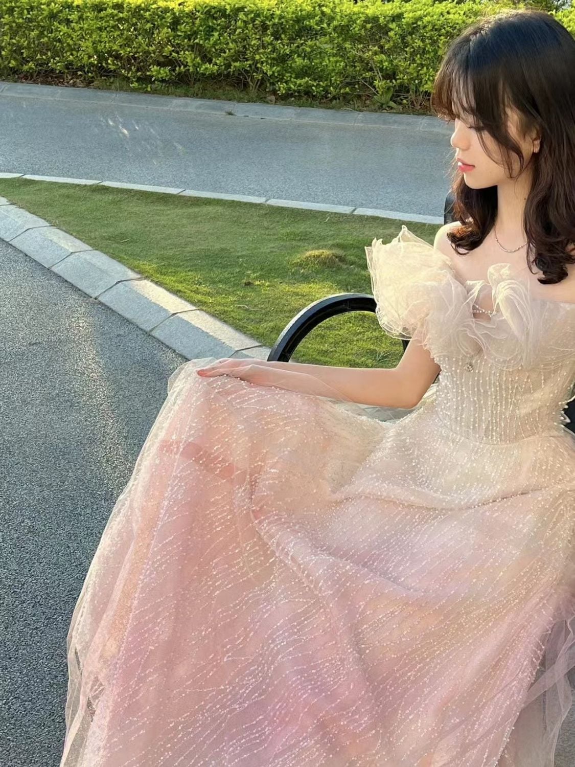 イブニングドレススカート女性 2025 エレガントな気質学生卒業式美術試験ホスト成人式