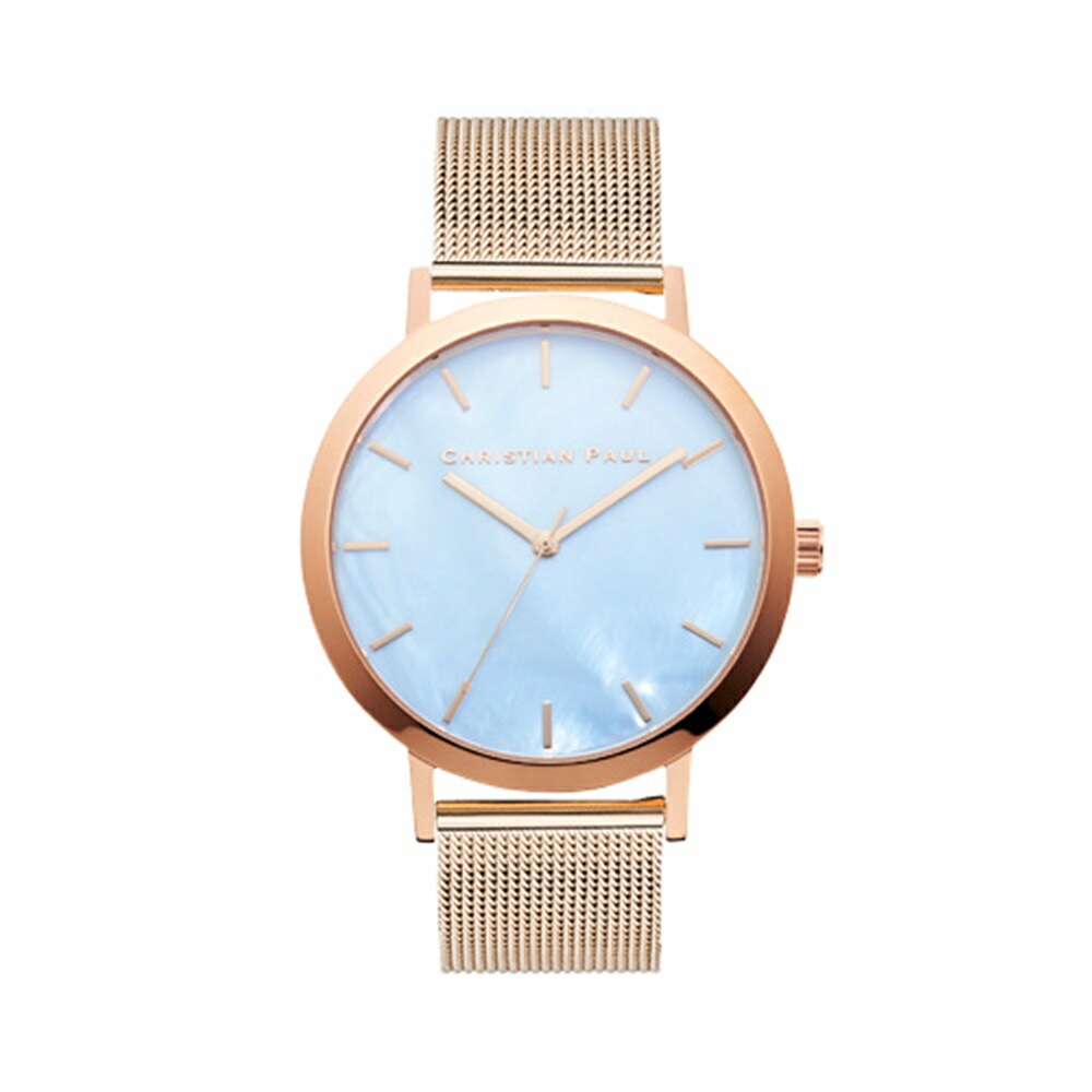 日本正規品 クリスチャンポール 腕時計 手表 レディース 誕生日 プレゼント ブルーシェル ピンクゴールド シンプル 仕事用 おしゃれ かわいい 結婚祝い 女友達 20代 30代 40代 記念日プレゼ