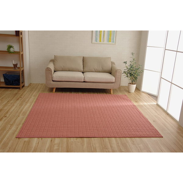 1291300255501 ラグ カーペット 2畳 洗える 無地 コルム ローズ 185×185cm メーカー直送