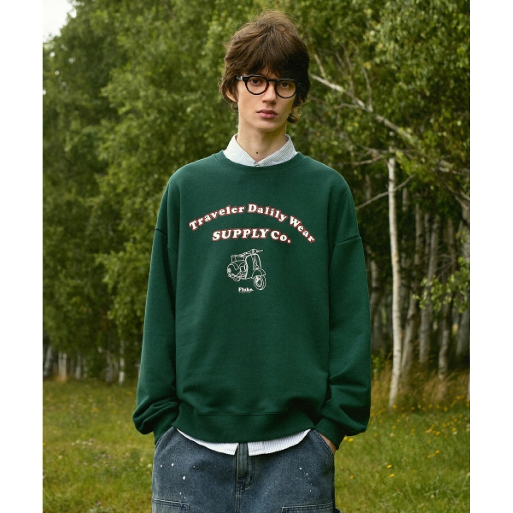 フルークバイクトラベルスウェットシャツグリーン FMT3078