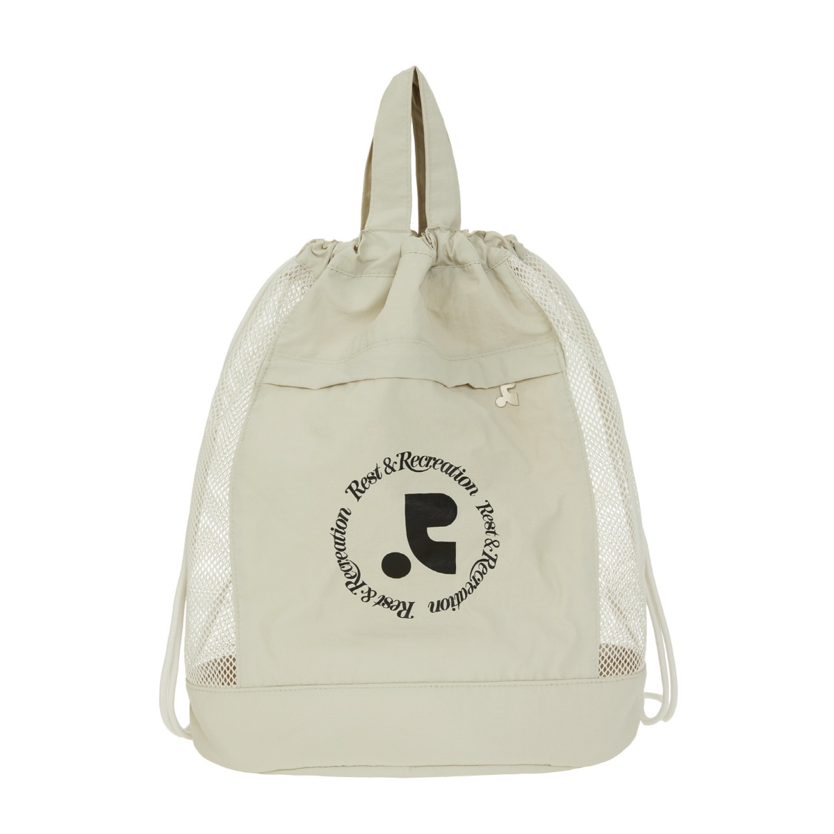 【REST & RECREATION】 LOGO MESH BACKPACK : BEIGE