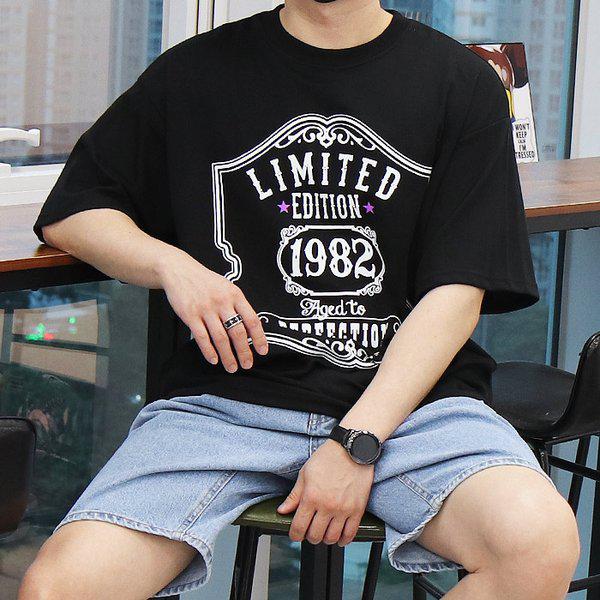 WML メンズ ビッグサイズ 1982 LIMITED 胸プリント 半袖Tシャツ