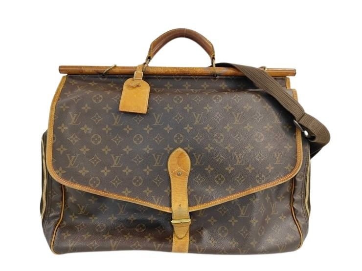 トラベルバッグ モノグラム サック シャス PVC レザー M41140 2WAY ハンドバック ショルダーバッグ ボストンバッグ 旅行鞄 ブラウン 旅行 大容量 鞄【本物保証】