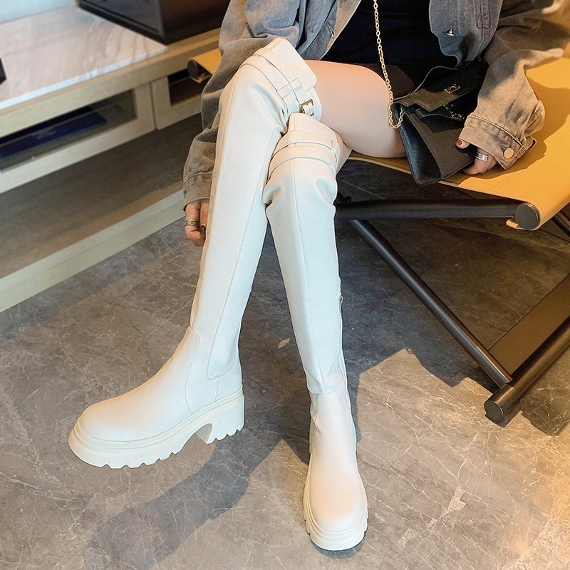 ロングブーツが復活！美脚 ロングブーツ レディース ニーハイブーツ 厚底ブーツ美脚 大人気 通勤 通学 疲れない痛くないロングブーツ