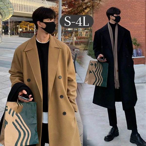 チェスターコート ジャケット ロング丈コート ビジネス フォーマル メンズ アウター 男性 秋冬コート メンズコート 手厚い 大きいサイズ 冬服 ブラック 無地 20代 30代 40代 bg083ze