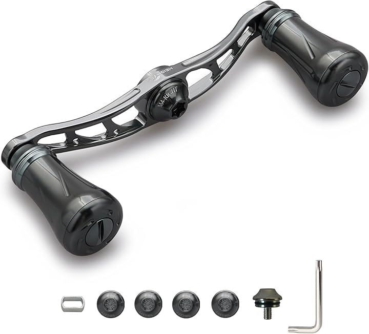 リール ハンドル 19mm ノブ搭載 シマノ SHIMANO ダイワ DAIWA アブ Abu 通用 ベイトリール Arch Pillar Series(90mm - ダークグレー)