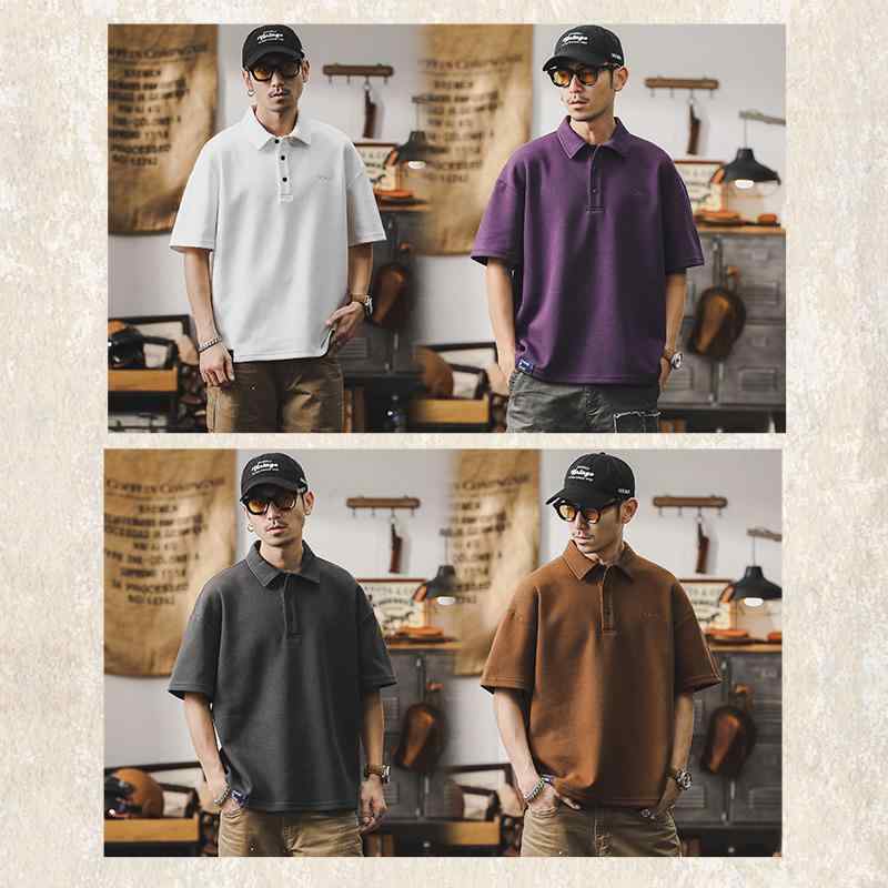 Tシャツ アメリカン ポロシャツ メンズ 半袖 夏 パープル カジュアル 刺繍 ノーアイロン ベーシック オフ ホワイト コーヒー ダーク グレー 6,066円