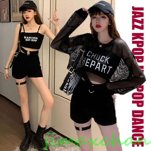 新発売新生活 ダンス衣装 セットアップ 大人 kpop 衣装 ダンス衣装 k-pop レディース セットアップ 半袖 ジャズ ダンス衣装 セットアップ レディース 黒