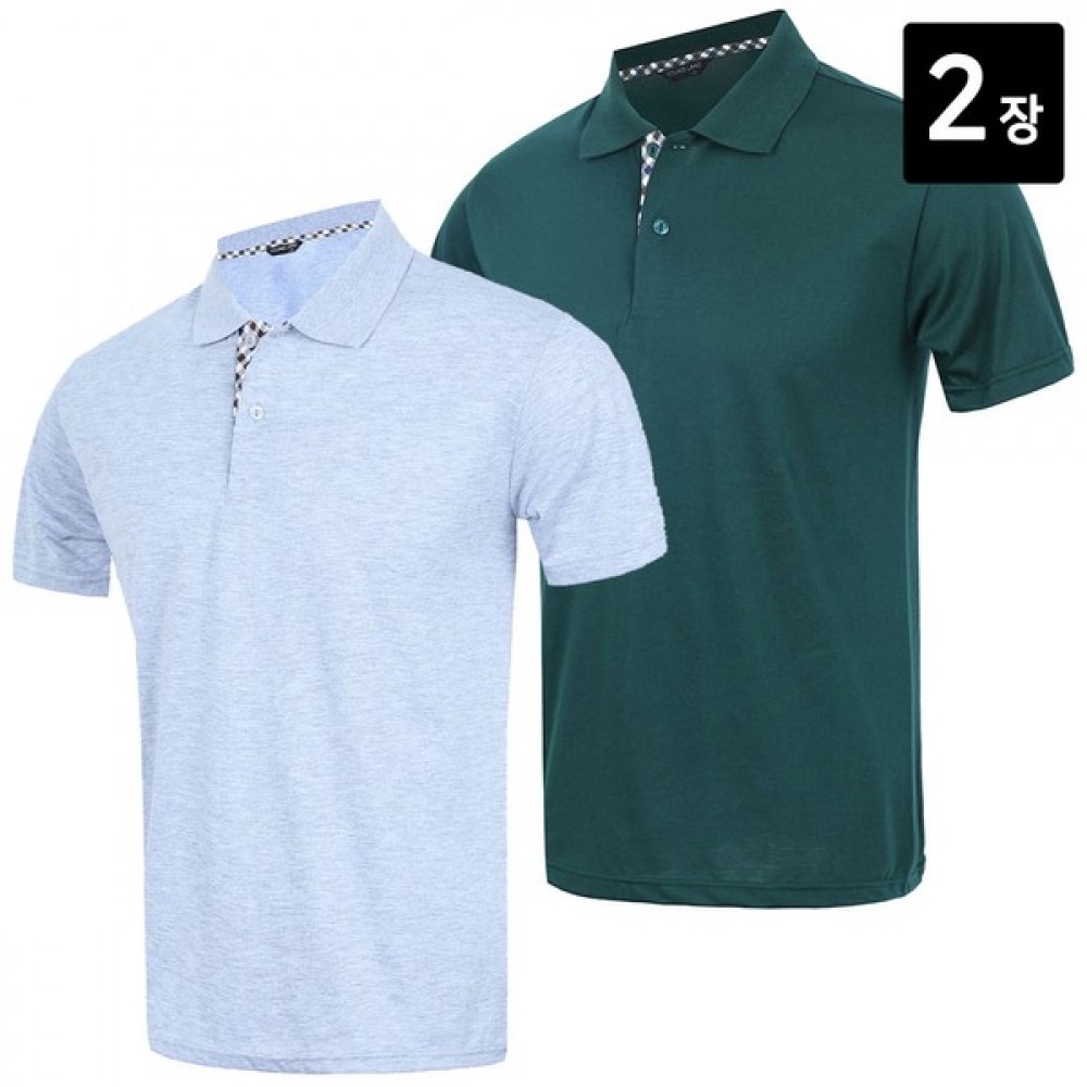 (ノーブルジーンズ) ノーブルジーンズ BR30 チェックカラー半袖 1+1セット半袖襟ワークウェアサマー半袖Tシャツ中年メンズTシャツ