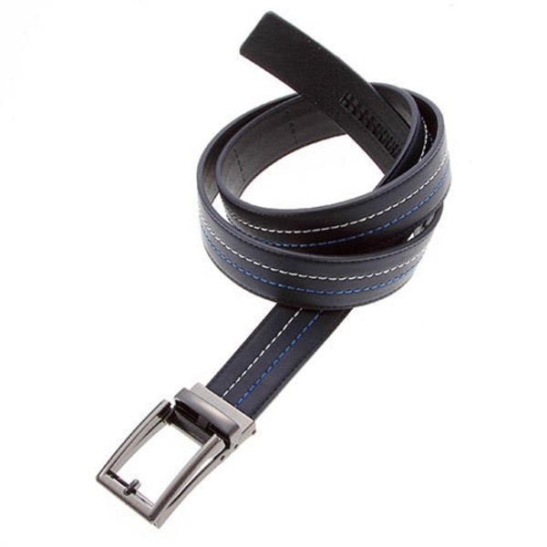 完全フィットずれない110cm対応アイタッチ.35mmスポーツ合皮ベルト ネイビー 5,280円