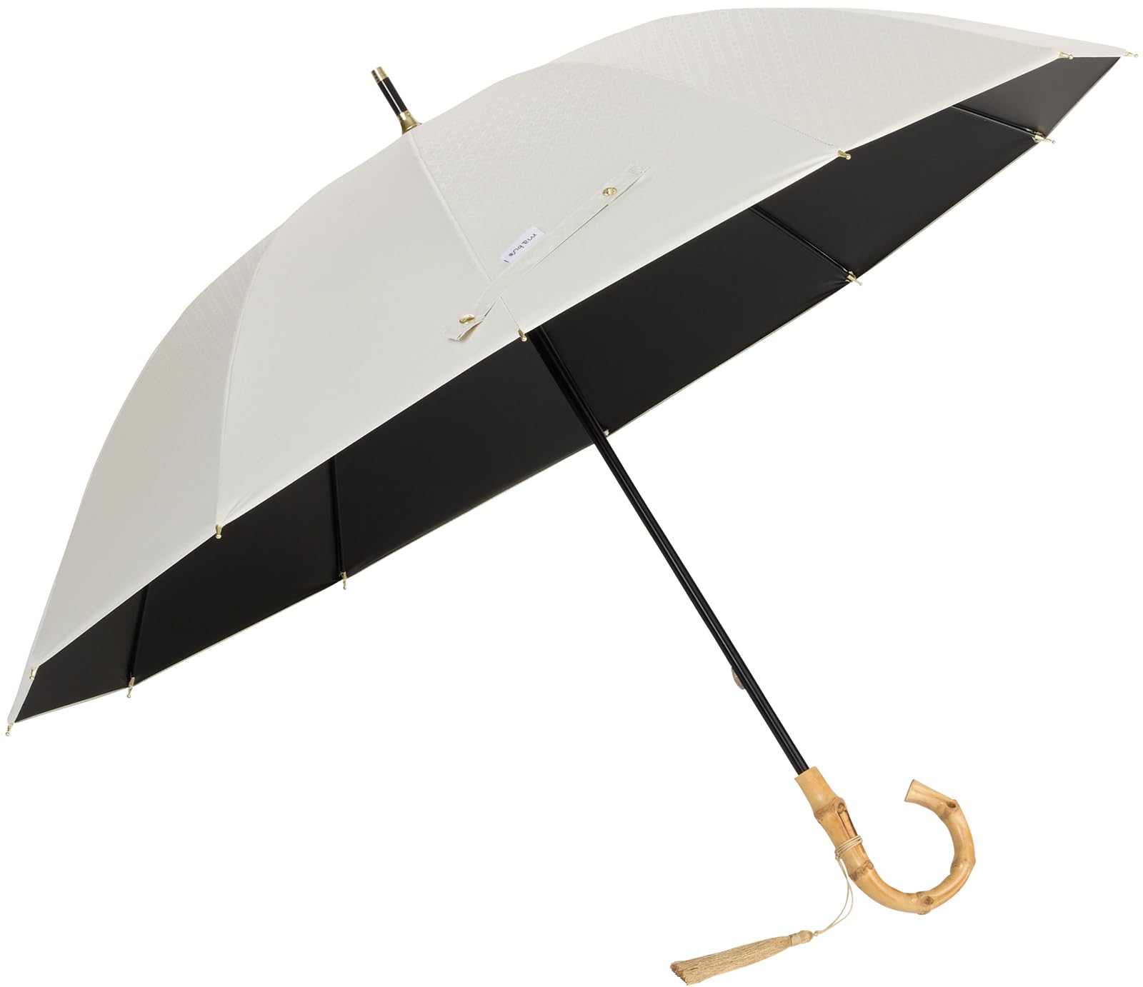 マブ(mabu) 日傘 UVカット 100 傘 日傘兼用雨傘 レディース 50cm 12本骨 「 江戸 」 卯の花 SMV-41952 雨傘 遮光 晴雨兼用傘 おしゃれ 可愛い 軽量 和柄 人気 大き