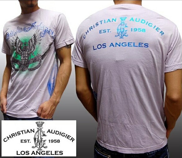 セール クリスチャンオードジェー メンズ Tシャツ Christian Audigier GRENADE ラベンダー イエロー インポート ハリウッド LAセレブ ファッション セレブ カジュアル