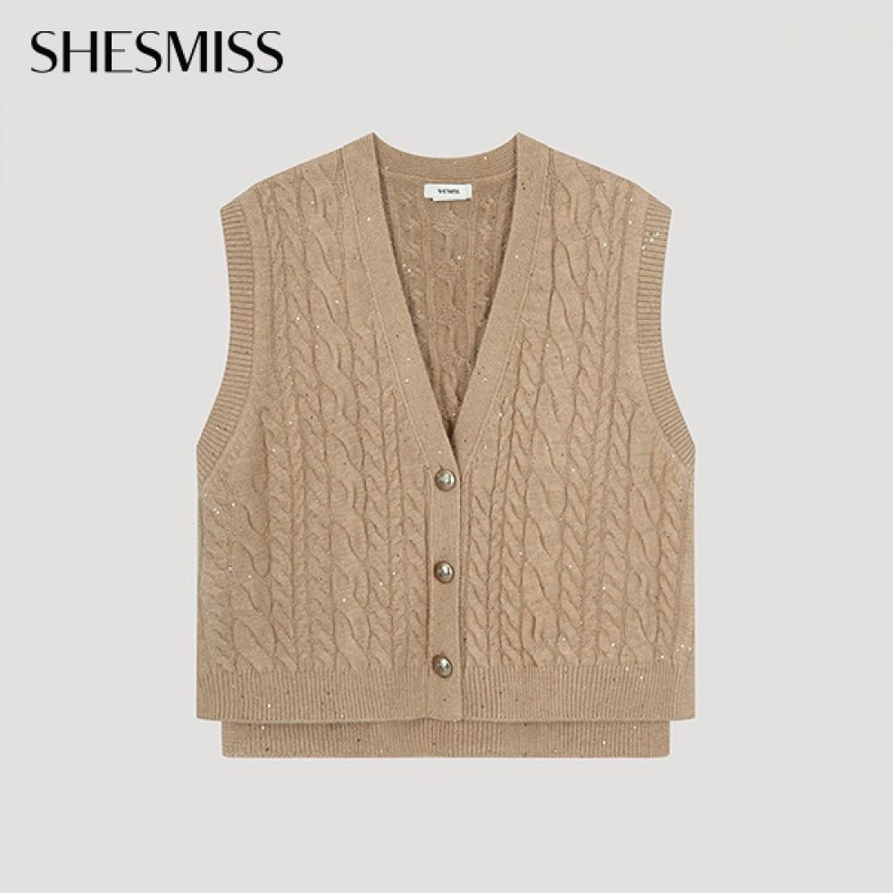 (シーズ・ミス) ケーブルニットベスト_SSKVTO41010_CA