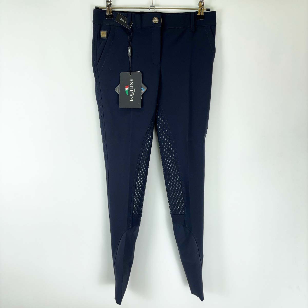 【中古・未使用品】EQUILINE エクイライン JULIK FullGrip B-MOVE textile スリムフィット フルグリップ キュロット I44 ネイビー N08895 レディース 乗馬