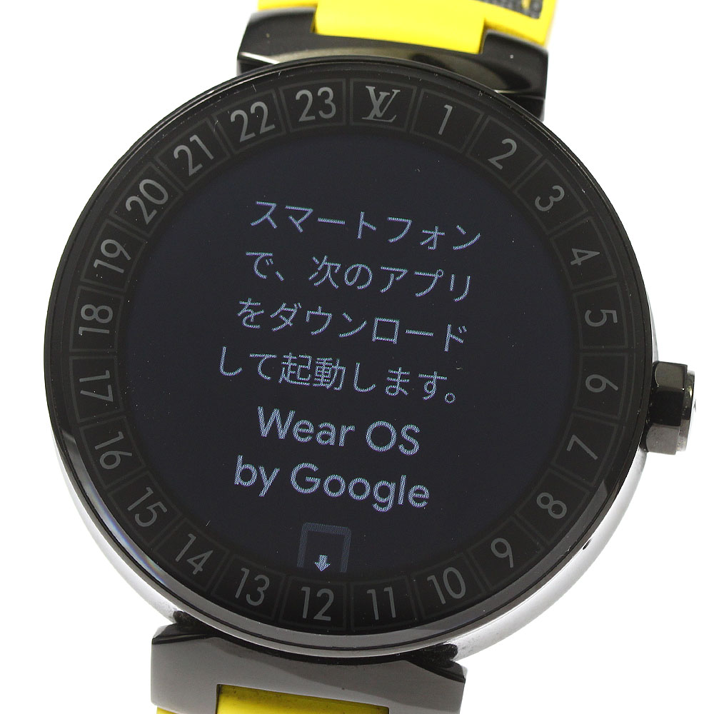 ジャンク ルイ・ヴィトン LOUIS VUITTON QA002 タンブール ホライゾン スマートウォッチ クォーツ メンズ 箱・保証書付き_802183【中古】