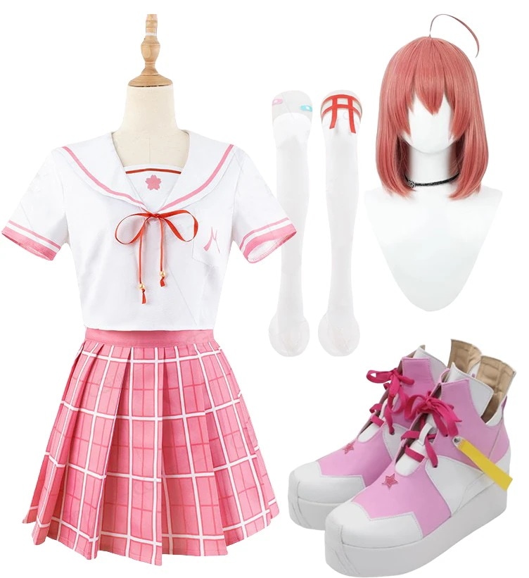 コスプレ衣桜巫女さくらみこウィッグ靴付きセーラー服　制服イベントパーティー変演出服クリスマスパーティー