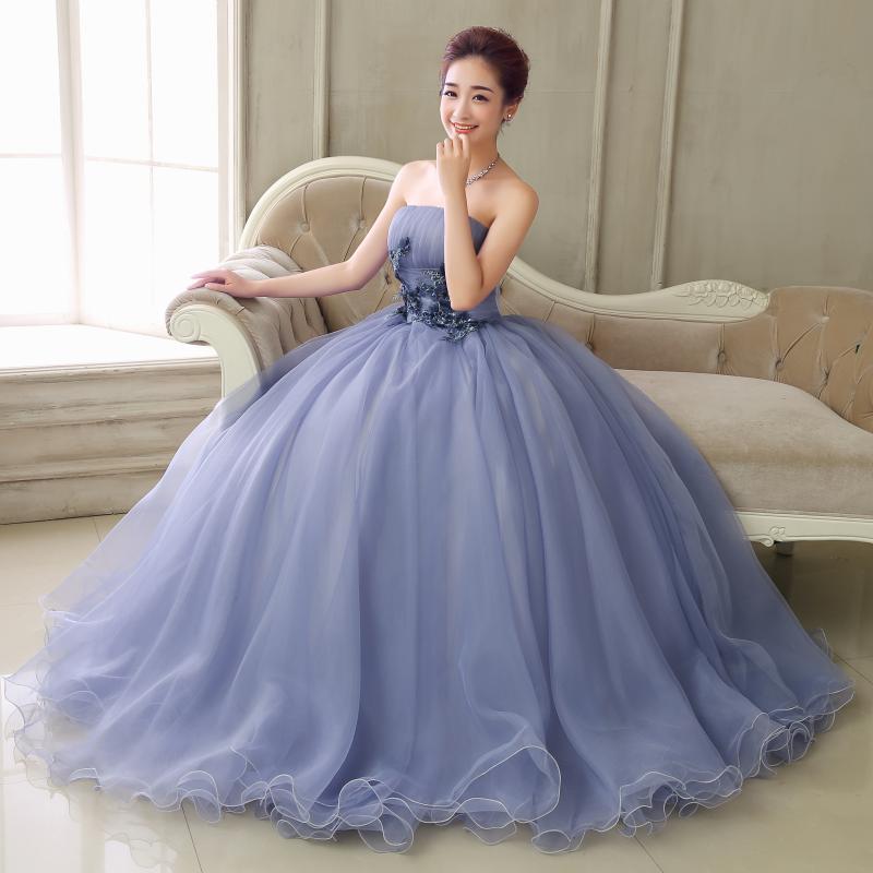 カラードレス ロングドレス 演奏会 イベント 演出 プリンセスライン ステージ 舞台衣装 発表会 コンサート コンクール 大人 グレーブルー ビスチェ 編み上げ-925