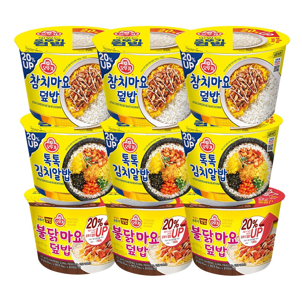 オットゥギ カップご飯 糸スクセット (ツナマヨ丼3+トクトクキムチトビコ入りご飯3+プルダックマヨ丼3)