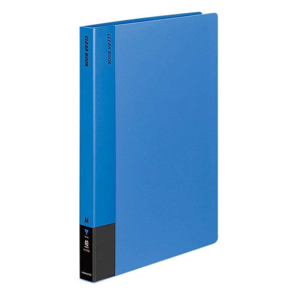 （まとめ買い）クリヤーブック 固定式 A4 縦 40ポケット 青 ラ-570B [x3]