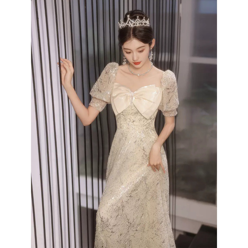 美術試験用イブニングドレス女性ホスト大人用セレモニードレスシャンパン誕生日パーティー